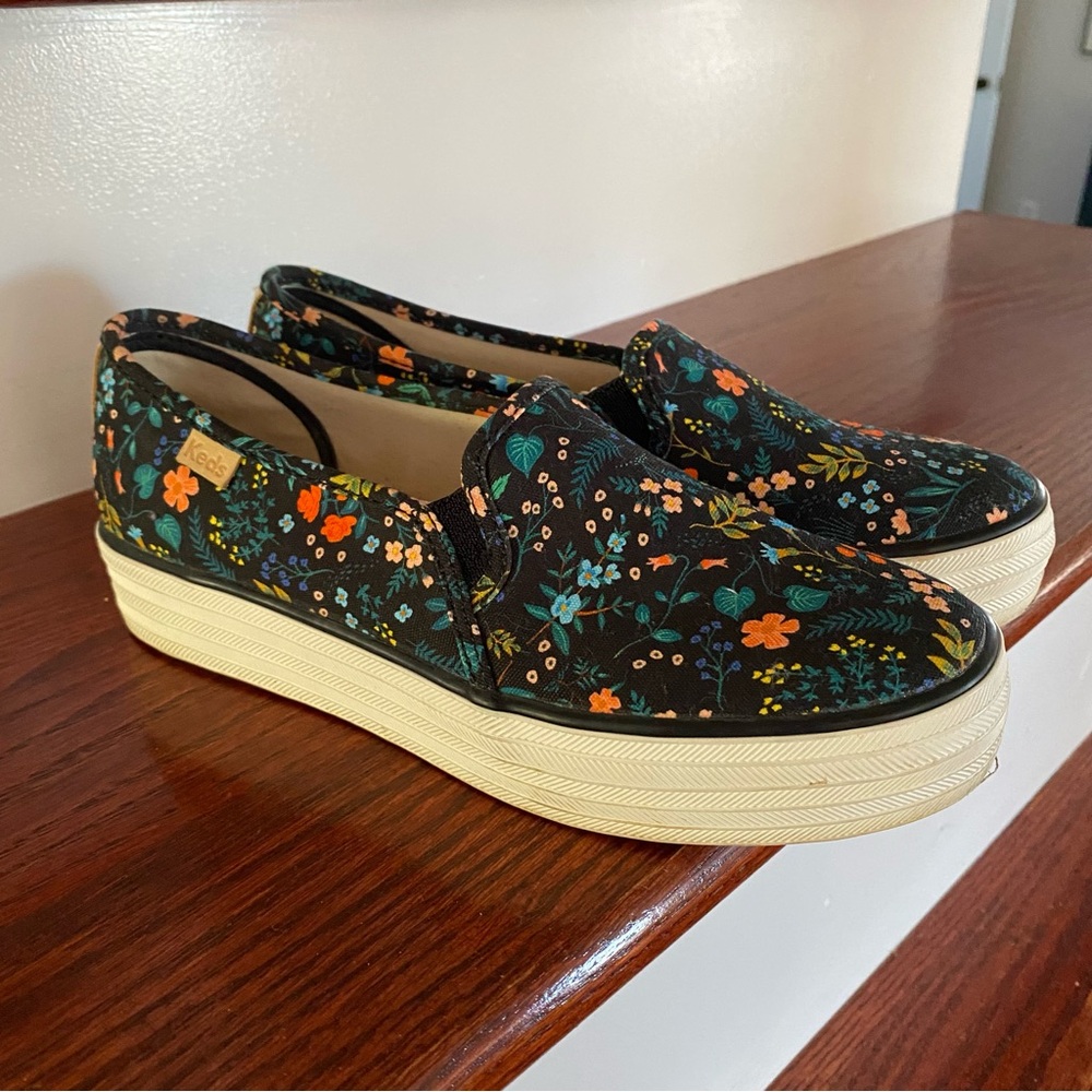KEDS x Rifle Paper Co Floral Print Slip On Shoes Sz 6.5